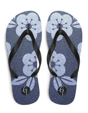 Grey flower Flip-Flops