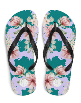 Leaves and floral blossom Flip-Flops