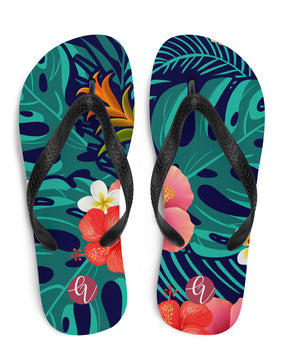 Floral seamless pattern Flip-Flops