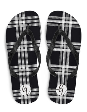 Black plaid Flip-Flops