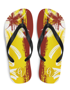 Brown yellow Flip-Flops