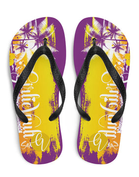 Purple yellow Flip-Flops