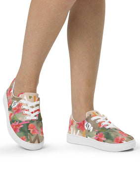 Barbie floral Women’s lace-up canvas shoes