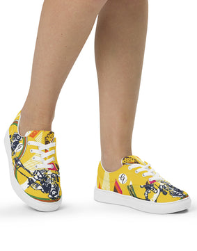 Yellow Women’s lace-up canvas shoes